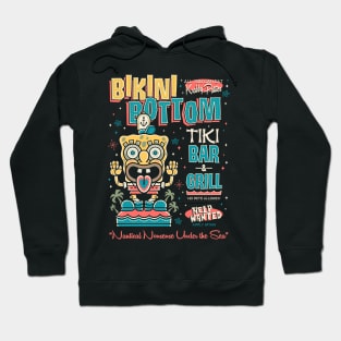 Bikini Bottom Tiki Bar - Vintage Surf - Hawaii Island Vacation Hoodie